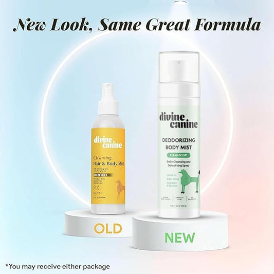 Cleansing Hair and Body Spray for Dogs - 5.1 Fl Oz of Dog Deodorizer, Long Lasting Formula - Everyday Body Spray with Aloe, Lemongrass Oil, and More - Made in the USA