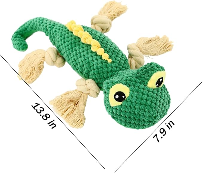 Squeaky Dog Toy,Stuffed Pet Toys,Plush Lizard Dogs Toys with Durable Rope Legs Interactive Dog Toy,Tear Resistant Durable Chewing Pets Toys for Puppy Middle Large Dogs