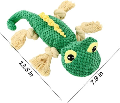 Squeaky Dog Toy,Stuffed Pet Toys,Plush Lizard Dogs Toys with Durable Rope Legs Interactive Dog Toy,Tear Resistant Durable Chewing Pets Toys for Puppy Middle Large Dogs