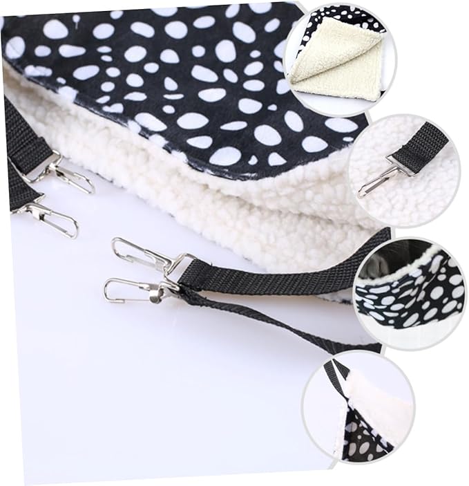 Double-Sided Hanging Cat Hammock Small 27x27cm Breathable Pet Sleeping Bed with Polka Dot Pattern for Indoor Cats