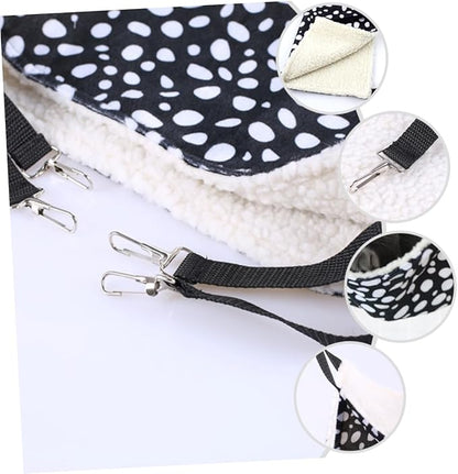 Double-Sided Hanging Cat Hammock Small 27x27cm Breathable Pet Sleeping Bed with Polka Dot Pattern for Indoor Cats