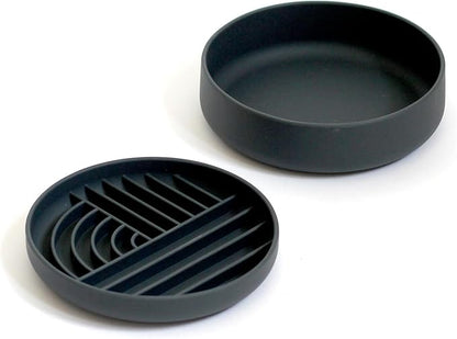 Slow-Feeder & Water Bowl Set by The Dog Tale | Food-Grade Silicone Dog Bowls, BPA-Free, Dishwasher Safe, Freezer Safe (Midnight)