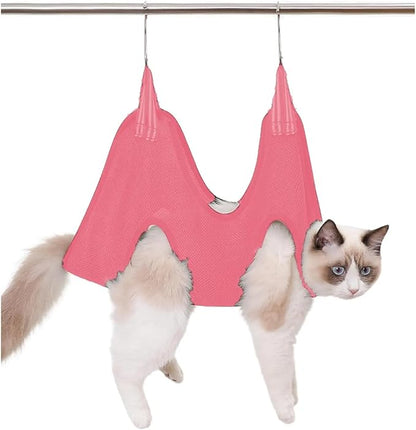 pureza Pet Grooming Hammock for Cats and Dogs - Nail Care and Beauty Support for Small Pets(Gray,M 5-8kg)