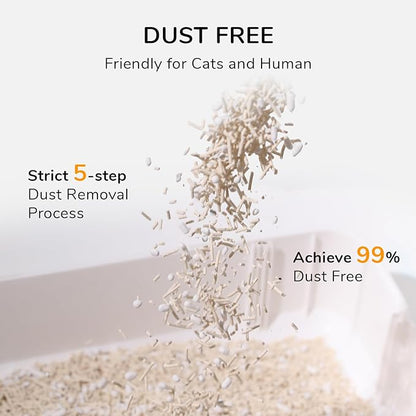 FUKUMARU Tofu Cat Litter, Super Ultra Absorbent, 12 LBS Clumping Cat Litter, Flushable, Natural, Lightweight, Dust Free, Quick Clumping, Low Tracking, Odor Control (6lb x 2 Packs)