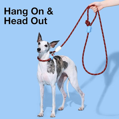 VETRESKA Hands-Free Dog Leash, 8FT Rope Leash for Medium Large Dogs, Waist/Crossbody Slip Lead Leashes for Walking, No Pull Dog Leashes with Bag Dispenser, 2 in 1 Walk Kit (Mist&Merlot)