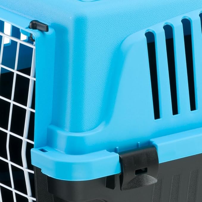 Ferplast Cat Carrier Small Dog Carrier, Secure, Practical, Easy to Clean, Durable Pet Dog/Cat Travel Box Cage up to 8 Kg. 58 x 37 x h 32 cm. Blue