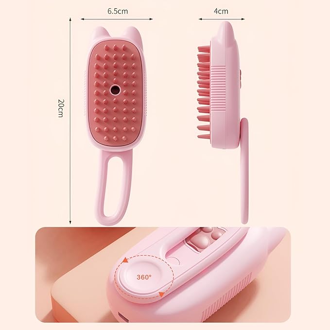 Cat Steam Bursh, Steam Pet Hair Brush for Cats and Dogs, 3 in 1 Cat Grooming Steam Brush for Massage, Multifunctional Cat Grooming Brush, Pet Hair Removal Tool Comb for Cats and Dogs