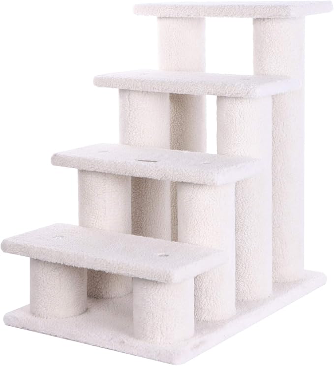 Armarkat Pet Steps, 4-steps, B4001, Ivory, 17"(W)x25"(D)x25"(H), each platform 7" Deep