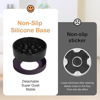 Sted Ceramic Slow Feeder Dog Bowls with Silicone Base, Slow Feeding Dog Bowl Small Medium Breed, Dogs Foods Bowls for Fast Eaters, Puzzle Dogs Food Bowl, Maze Black