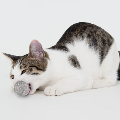 LEIFIDE 12 Pieces Real Rabbit Fur Pom Pom Kitty Cat Toy Fluffy Cat Balls Soft Fuzzy Balls for Kitty Pets Kitten Chase Quiet Play, 3 Inches in Diameter(Gray, Coffee, White)