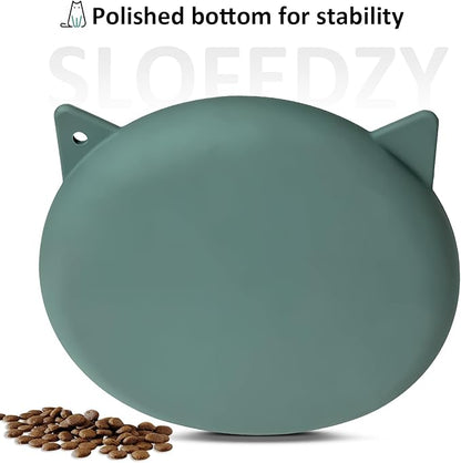 Slow Feeder Cat Bowl 2 Packs, Durable Anti-Gulping Cat Food Bowl for Healthy Digestion, Easy to Clean for Wet/Dry Food (Cyan+Yellow)