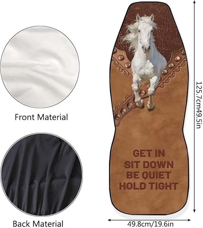 Horse Car Seat Covers Front Set, Car Accessories Automotive Seat Covers for Women Men, Breathable Car Interior Covers Seat Protectors for Trucks SUV Sedans