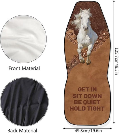 Horse Car Seat Covers Front Set, Car Accessories Automotive Seat Covers for Women Men, Breathable Car Interior Covers Seat Protectors for Trucks SUV Sedans