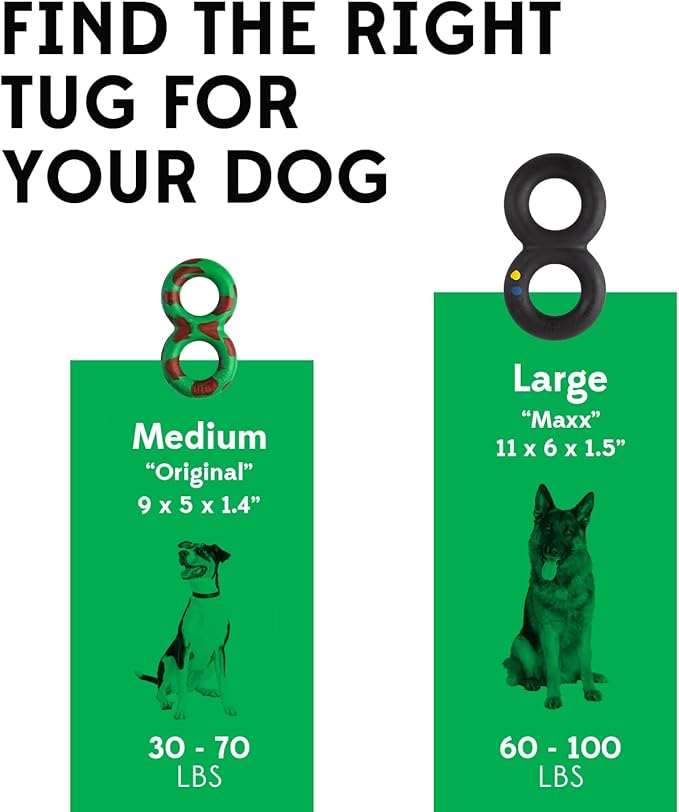 Goughnuts — Dog Toys for Aggressive Chewers | Virtually Indestructible Pull Toy for Breeds Such as Pit Bulls and German Shepherds | Heavy Duty Tug Dog Toy | Medium | Green