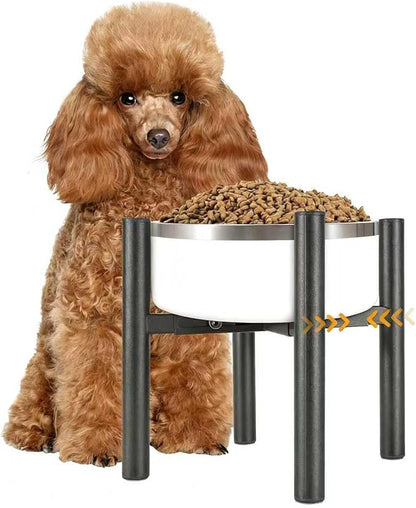 Single Dog Bowl Stand Raise 8" Tall - Without Bowls, Adjustable Wide 6-10" Lifted Pet Food Table,Dog Bowl Holder Elevated for Medium Small Dogs Breed (Anti-Slip)