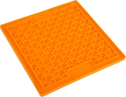 LickiMat Classic Buddy Slow Feeder for Dogs Lick Mat Boredom Anxiety Reducer Perfect for Food Treats Yogurt Liquid Food Peanut Butter Fun Alternative to a Slow Feed Dog Bowl, Orange