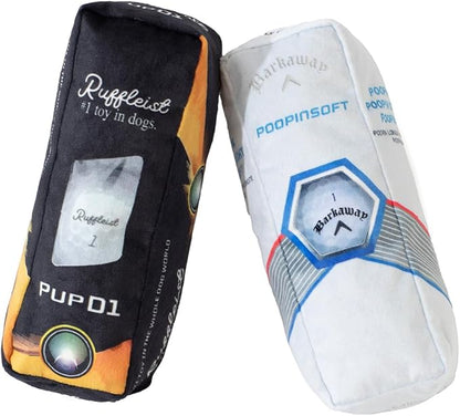 Ruff Puff Golf Ball Dog Toy with Squeaker - Funny Cute Plush Dog Toys for Golfers