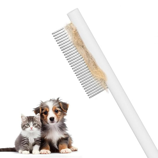 Cat comb dog comb, Pet Comb for Grooming Logh Haired Dog and Cat Comb, Removes and Prevents Matted Fur Brush, Stainless Steel Teeth Grooming Comb for Pet Cleaning Styling Hair