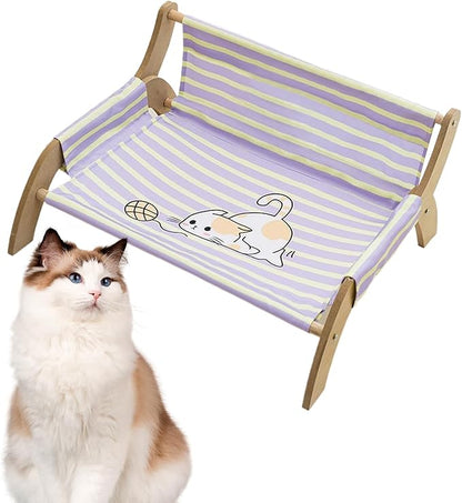 Cat Lounger, Cat Wall Hammock, Cats Sleeping Cat's Supplies, Elevated Bed, Detachable & Breathable Easy for Soothing Rest Multi Cats Households Indoor Living Room Bedroom Balcony