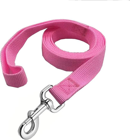 Strong Nylon Dog Leash, 4FT/ 5 FT/ 6FT Dog Leashes for Medium Large Dogs (4FT, Pink)
