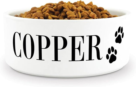 GUANKE Personalized Ceramic Pet Bowls, Custom Small Medium Large Dog Food Dishes, Puppy Cat Rabbit Water Bowl, Custom Name, S/M/L Size for All Pets