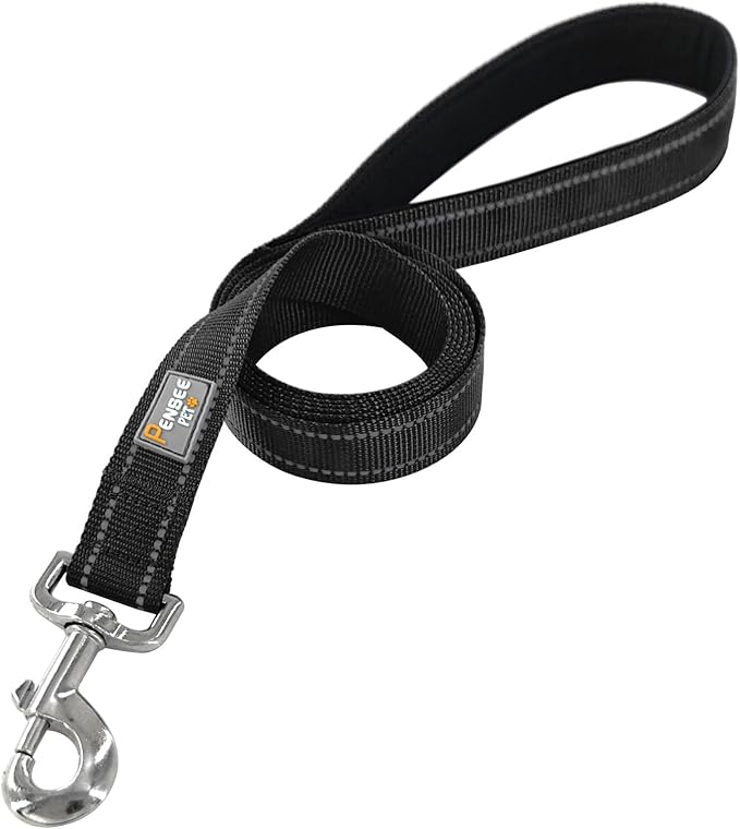 Dog Leash 6 FT Padded Handle Nylon Reflective Dogs Leashes for Small Dogs Black