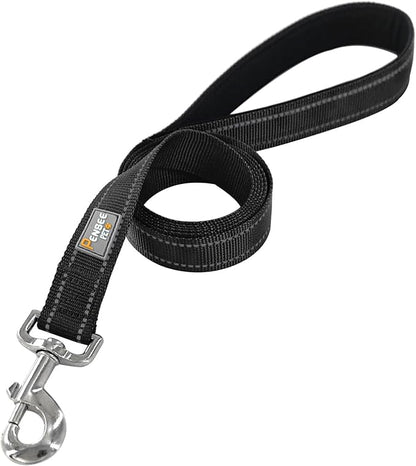 Dog Leash 6 FT Padded Handle Nylon Reflective Dogs Leashes for Small Dogs Black