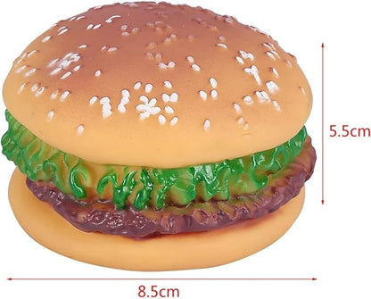 Dog Toys, Hamburger Shape Squeaky Chewing Toys Tooth Cleaning Dog Supplies, Training, Pet Supplies,Sofa Damage Prevention, Hamburger Pet Toys