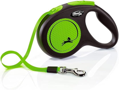 Flexi Neon Tape Green Small 5m Retractable Dog Leash/Lead for Dogs up to 15kgs/33lbs