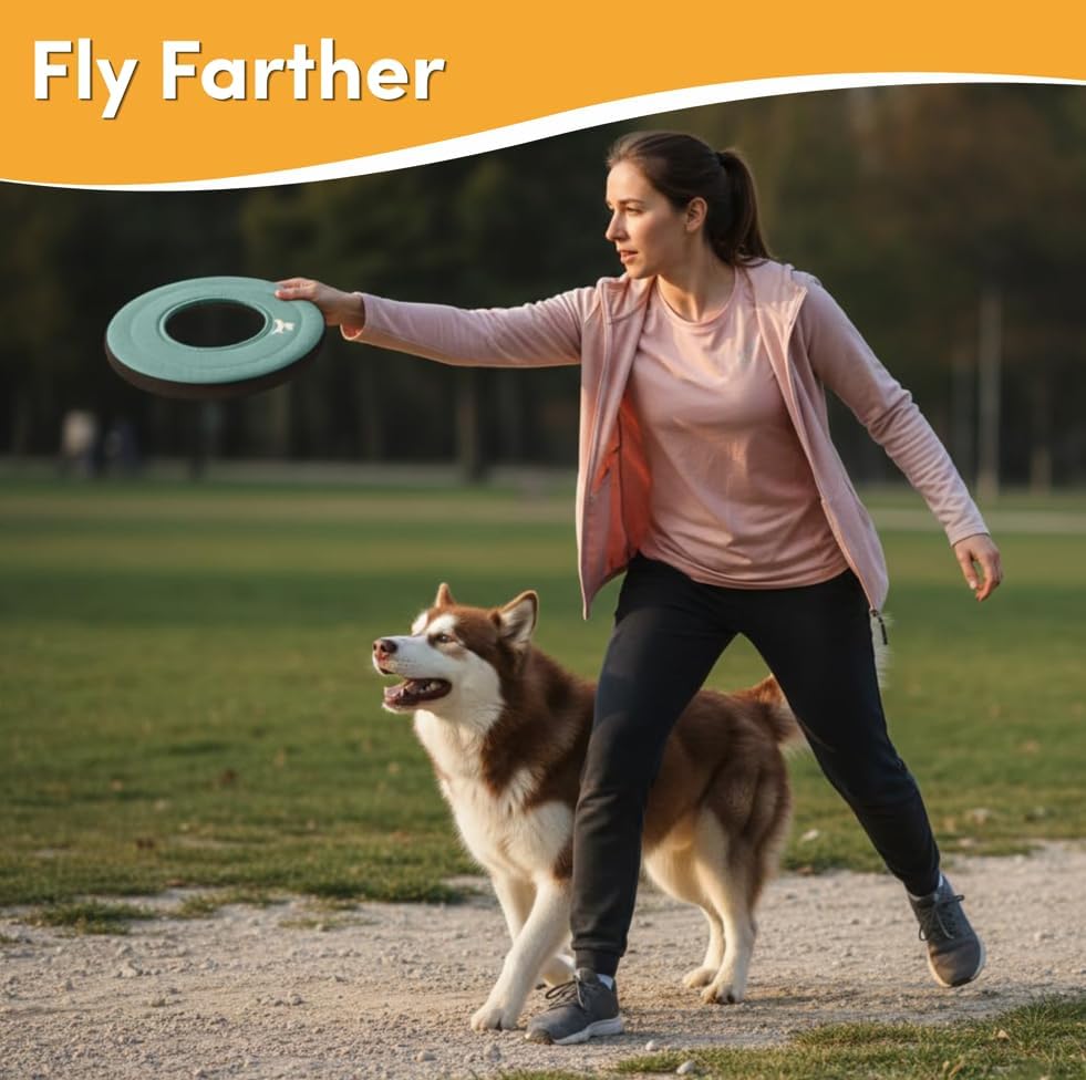 OllyDog Super Flyer Dog Flying Disc – Floating Fetch Toy for Water Play, Soft Eco-Friendly Recycled Fabric, Gentle on Teeth, 11" for Medium & Large Dogs (Surf, 11") - Image 4