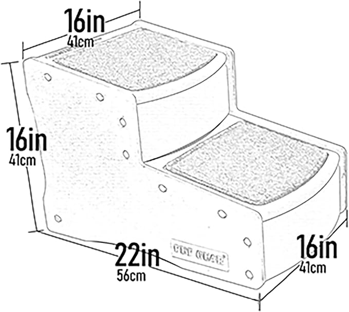 Pet Gear Easy Step II Pet Stairs, 2 Step for Cats/Dogs up to 150 Pounds, Portable, Removable Washable Carpet Tread, No Tools Required, Espresso