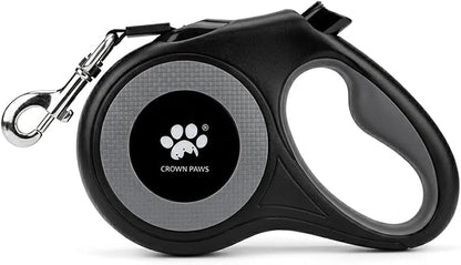 16 ft Retractable Dog Leash for Extra Large Dogs up to 130 lbs,Tangle-Free Nylon Tape,Black Dan24 XL