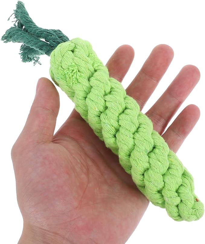 balacoo Carrot Dog Rope Toy 9.45In Interactive Pet Chew Toy for Teeth Cleaning Tug of War and Stress Relief Durable Cotton Rope Plaything