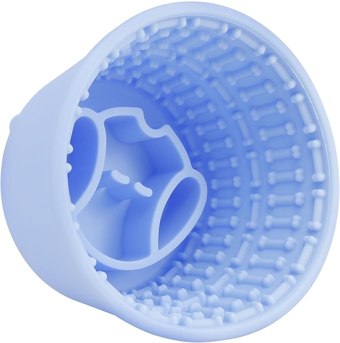 Slow Feeder Bucket, Dog Feeding Bucket, Dog Lick Bowl, Dog Lick Pad with Anti Skid Suction Cup Large Volume Slow Feeder Dog Bowl Portable Slow Feeder Dog Bowl Suitable for Dogs (Sky Blue)