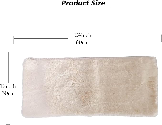 Soft Cat Dog Window Sill Pad Perch, Fluffy Windowsill Dog Mat Pillow Seat Bed, Cat Pet Cushion for Window Sill Mat (Beige, 12"x24")