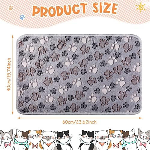 Tatuo 4 Pack Fleece Dog Blanket for Pet,Gray,24 x 16 Inch,Paw - Image 2