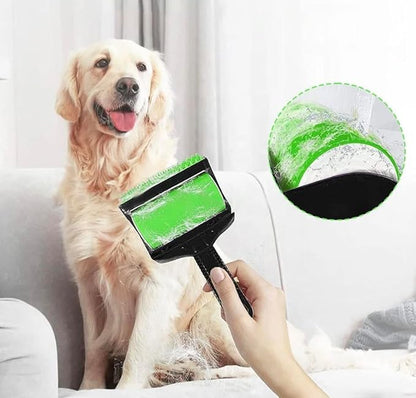 Squeaky Dog Chew Toys, 2 Cow Shaped, with Rope + Grooming Set and LINT Roller + Extra Brush (Set 4 Pieces Bundle)