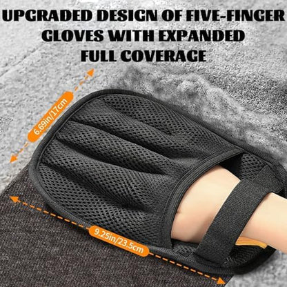 Pet Hair Removal Gloves, Pet Grooming Gloves, 2PCS Newly Upgraded Reusable Electrostatic, Gentle for Dogs & Cats Pet Hair Remover for Furniture, Carpet, Car Seat, Clothes (2PCS) - Image 5