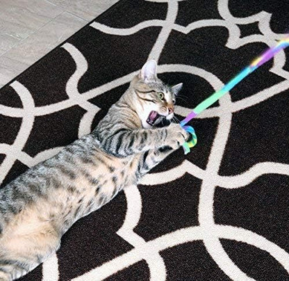 Cat Dancer Cat Toy Cat Charmer Safe Wand Teaser Colorful Fabric Ribbon Safe Flexible Exercise Toy 2 Pack