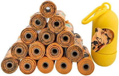 MEADOWS & MUTTS Compostable Dog Poop Bags Rolls | Biodegradable, Plant Based & Leak Proof Dog Waste Bags | Lavender Scented Orange Dog Poop Bags | Eco Friendly Poop Bags for Daily Pet Cleanup