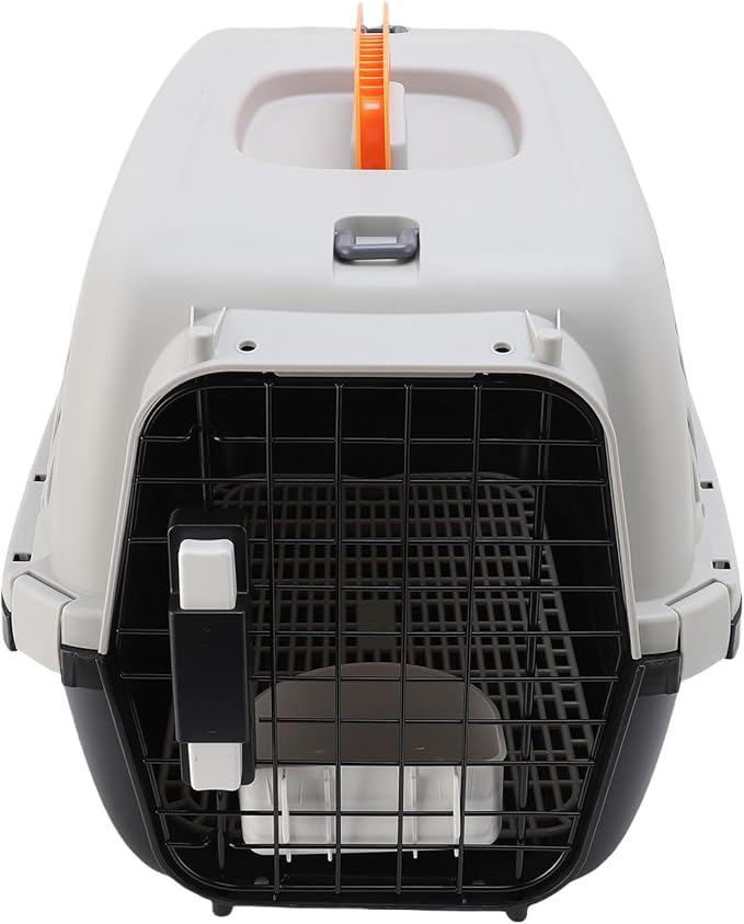 Greensen Plastic Pet Carrier, Lightweight Portable Transport Box for Dogs, Easy to Assemble 18.9x12.6x12.6in Ideal for Travel and Vet Visits (Black)
