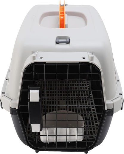 Focket Pet Carrier, Lightweight Hard Sided Cat Carrier for Medium Dogs Small Dogs with Handle Water Container Ventilated Design for Travel Outdoor Indoor (Black)