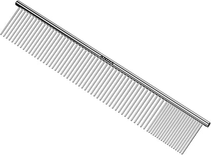 Andis 68545 Stainless Steel Pet Grooming Comb – Dematting Tool for Knots, Mats & Loose Hair Removal, 10-Inch, Professional Grooming Performance