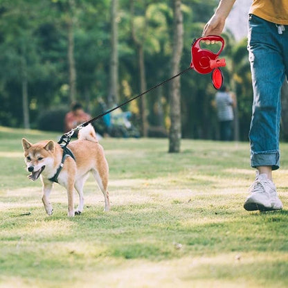 Retractable Dog Leash 16ft, Tangle-Free Expandable Leash for Medium Dogs Up to 33lbs, Easy-Adjust Lock & Anti-Slip Handle for Safe Walks