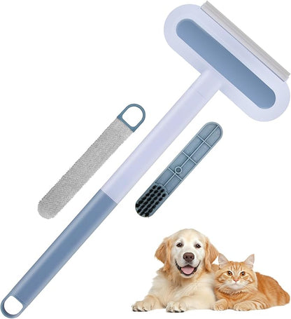 Pet Hair Remover for Furniture, Reusable Lint Cleaner for Dog and Cat Hair, 17.3Inch Multifunctional Hair Removal Brush, Gentle on Couches, Carpets, Clothes, Bedding, with Long Handle Squeegee