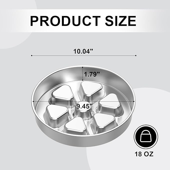 Kactoily 304 Stainless Steel Slow Feeder Dog Bowl, 2.5 Cups Non-Slip Pet Bowl, Raised Design for Slow Eating & Digestive Health - Perfect for Medium Large Dogs