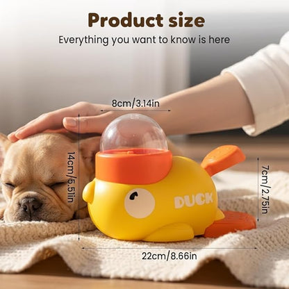 Dog Interactive Treat Dispenser, 2026 New Yellow Duck Cat Treat Dispenser, Interactive Dog Food Dispenser with Button, Dog Slow Feeder Prevents Bloating for Small & Large Cats Dogs (2Pcs)