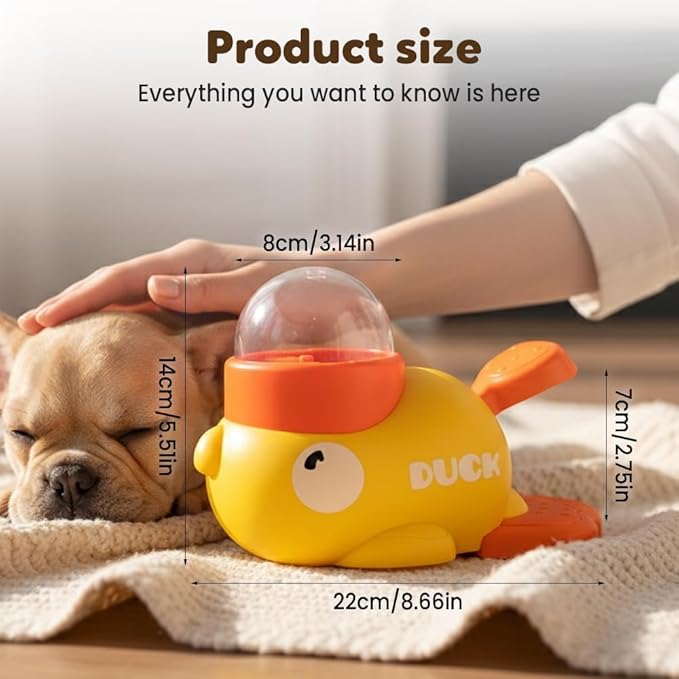 Dog Interactive Treat Dispenser, 2026 New Yellow Duck Cat Treat Dispenser, Interactive Dog Food Dispenser with Button, Dog Slow Feeder Prevents Bloating for Small & Large Cats Dogs (1Pcs)