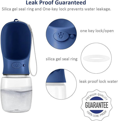 WePet Portable Dog Water Bottle, 25 OZ, Leak Proof Puppy Water Dispenser with Drinking Feeder for Pets Outdoor Walking, Hiking, Travel, Food Grade Plastic