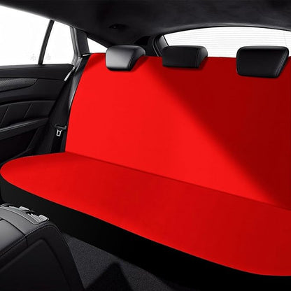 Women's Car Seat Cover, Padded Rear Bench Universal Fit Auto Soft Back Seat Cover, Dirt Proof Dog Car Back Seat Cover Compatible with Red